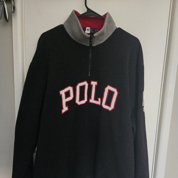 Ralph Lauren Black and Gray Polo Sweater